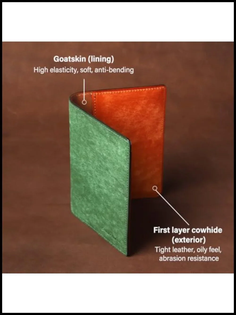 Handmade Genuine Leather Passport Holder with Card Slots | Travel Wallet Cover